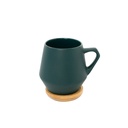 SEVILLA - eco-neutral Ceramic Mug with Bamboo Lid - Dark Green