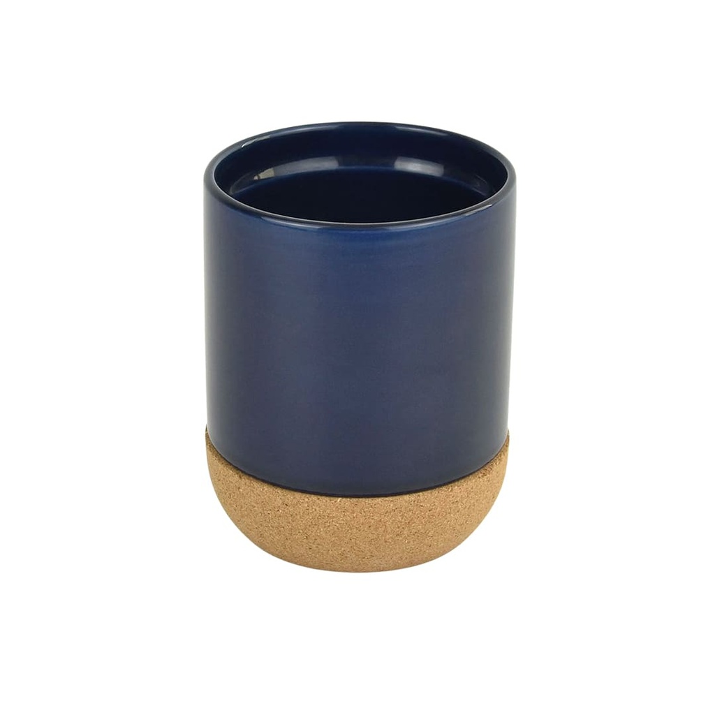 LUCCA - Giftology Ceramic Mug with Cork and Lid - Navy Blue