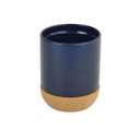 LUCCA - Giftology Ceramic Mug with Cork and Lid - Navy Blue