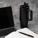 BERN 2.0 - Hans Larsen Recycled Stainless Steel Tumbler with Straw Lid - Black