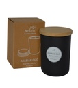 NOUM - Arabic Oudh Scented Glass Candle with Bamboo Lid - Black