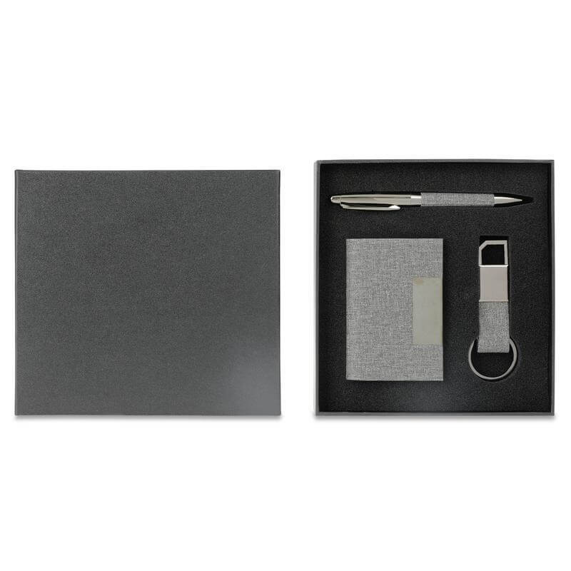 SILVAN - Giftology Gift Set ( Card Holder, Key Chain and Pen ) - Grey